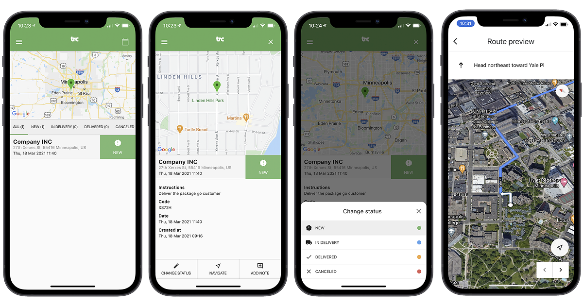 Delivery tracking app